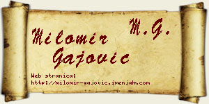 Milomir Gajović vizit kartica